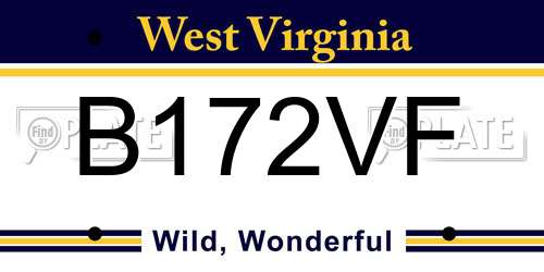 B172VF West Virginia License Plate