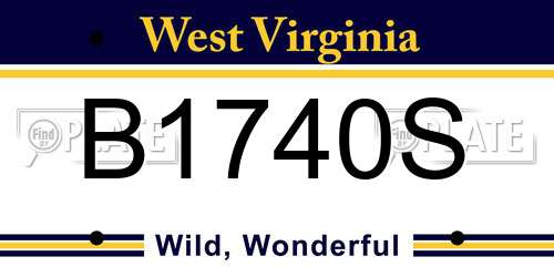 B1740S West Virginia License Plate