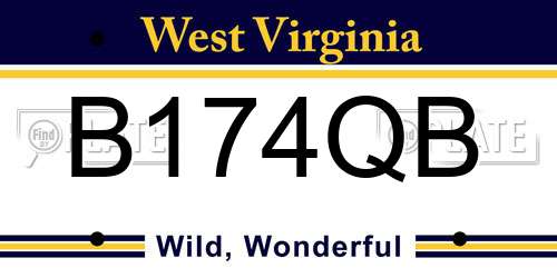 B174QB West Virginia License Plate