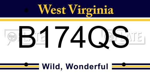 B174QS West Virginia License Plate