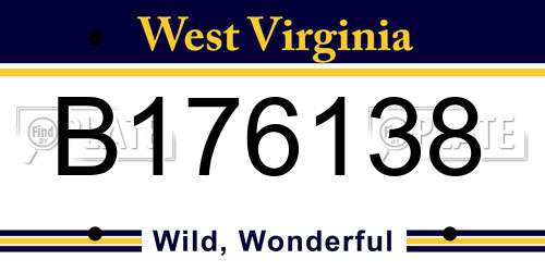 B176138 West Virginia License Plate