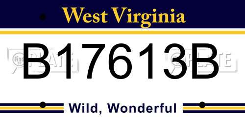 B17613B West Virginia License Plate
