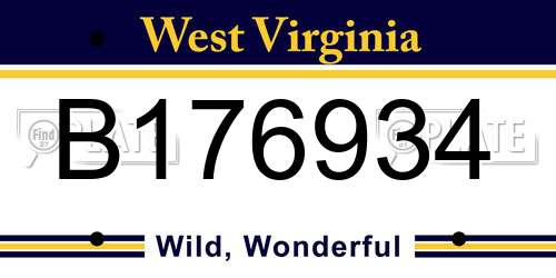 B176934 West Virginia License Plate