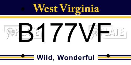 B177VF West Virginia License Plate