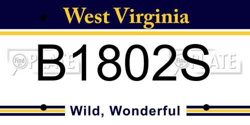 B1802S West Virginia License Plate