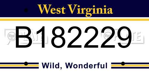 B182229 West Virginia License Plate