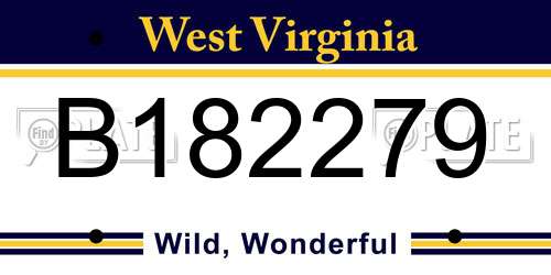 B182279 West Virginia License Plate