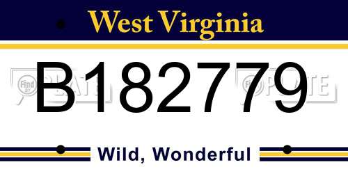 B182779 West Virginia License Plate