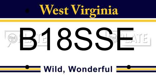 B18SSE West Virginia License Plate