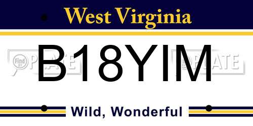 B18YIM West Virginia License Plate