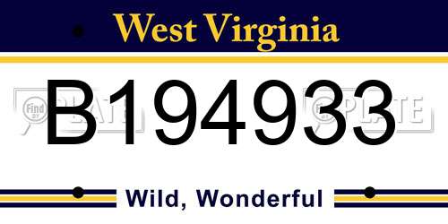 B194933 West Virginia License Plate