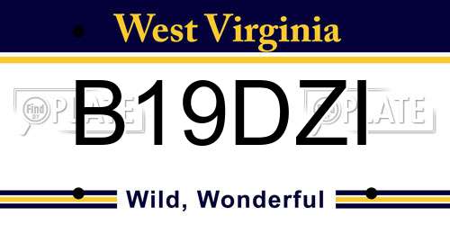 B19DZI West Virginia License Plate