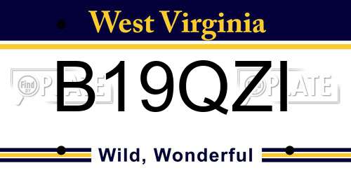 B19QZI West Virginia License Plate