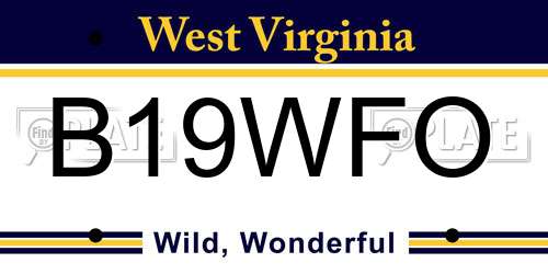 B19WFO West Virginia License Plate