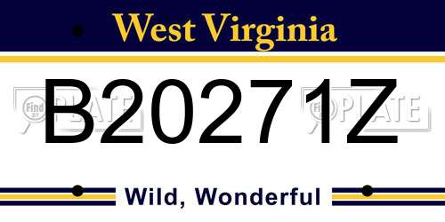 B20271Z West Virginia License Plate