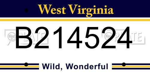 B214524 West Virginia License Plate