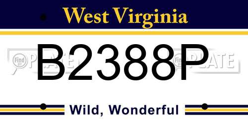 B2388P West Virginia License Plate