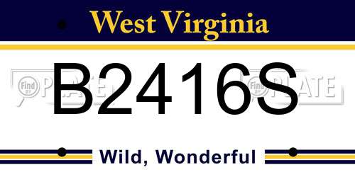 B2416S West Virginia License Plate