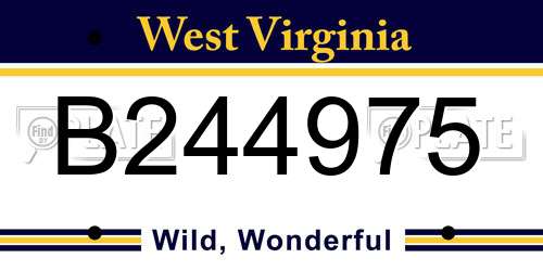 B244975 West Virginia License Plate