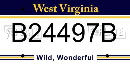 B24497B West Virginia License Plate