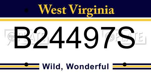 B24497S West Virginia License Plate