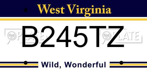 B245TZ West Virginia License Plate