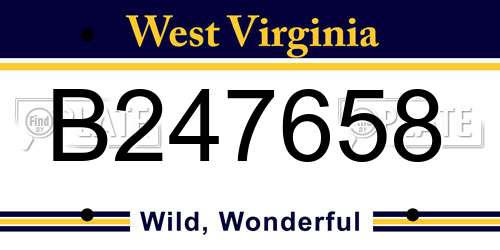 B247658 West Virginia License Plate