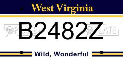 B2482Z West Virginia License Plate