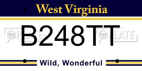 B248TT West Virginia License Plate