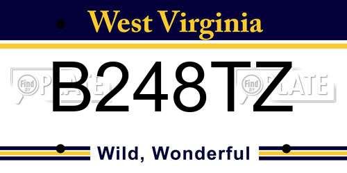 B248TZ West Virginia License Plate