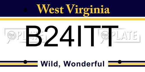 B24ITT West Virginia License Plate