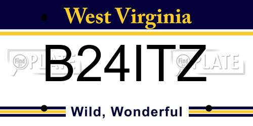 B24ITZ West Virginia License Plate