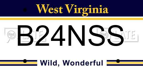 B24NSS West Virginia License Plate