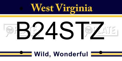 B24STZ West Virginia License Plate