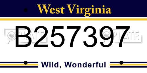 B257397 West Virginia License Plate