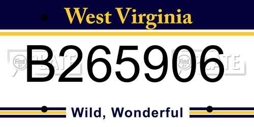 B265906 West Virginia License Plate