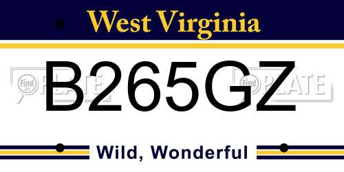B265GZ West Virginia License Plate