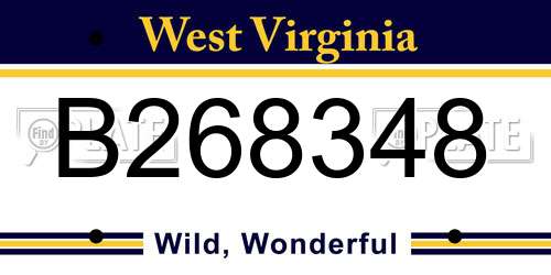 B268348 West Virginia License Plate