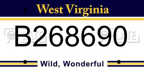 B268690 West Virginia License Plate