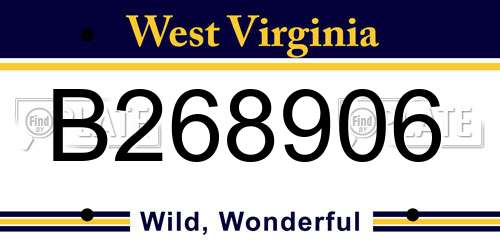 B268906 West Virginia License Plate