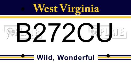 B272CU West Virginia License Plate