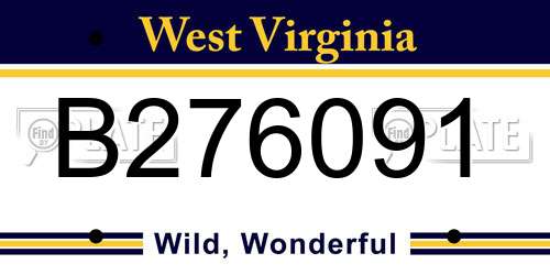 B276091 West Virginia License Plate
