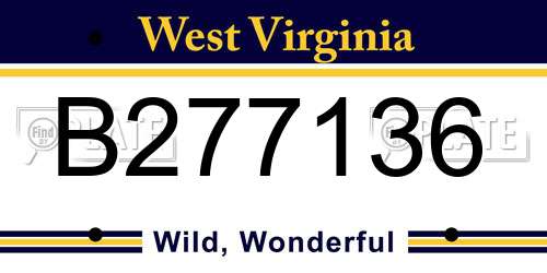 B277136 West Virginia License Plate