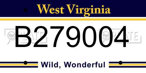 B279004 West Virginia License Plate