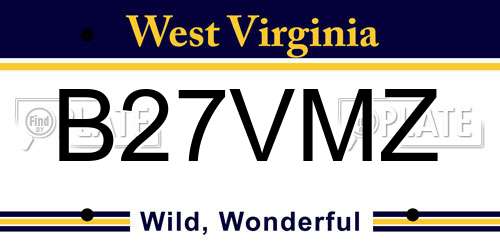 B27VMZ West Virginia License Plate