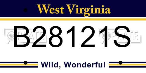 B28121S West Virginia License Plate
