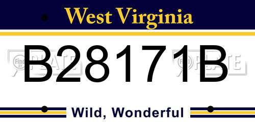 B28171B West Virginia License Plate