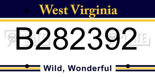 B282392 West Virginia License Plate