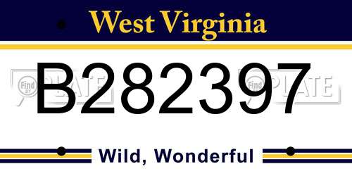 B282397 West Virginia License Plate