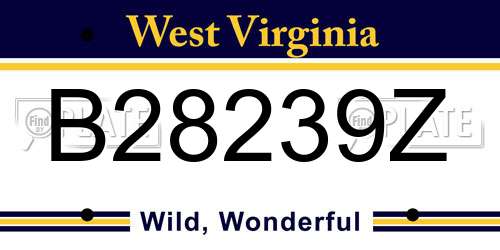 B28239Z West Virginia License Plate